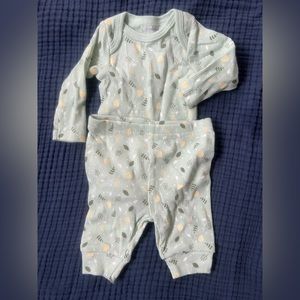 Sterling baby leaf print matching set